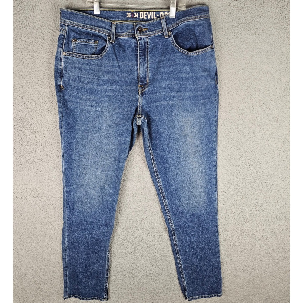Devil-Dog Dungarees Jeans Mens 36x34 Blue Athletic Fit Denim Pants